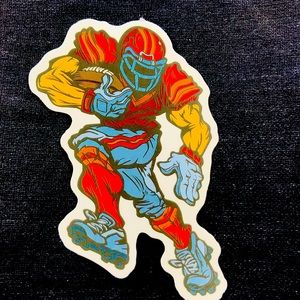 Football Player Single Decor Accent Waterproof Sticker